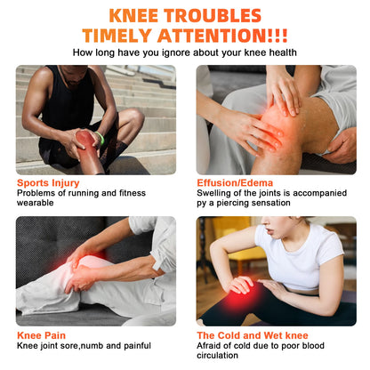 Knee Laser Therapy Device with 70 Diodes – Wireless Knee Massager with Heat & Vibration