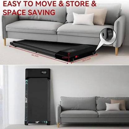 2-in-1 Portable Walking Pad Treadmill – 2.5HP Motor, 300lbs Capacity with Remote & LED Display