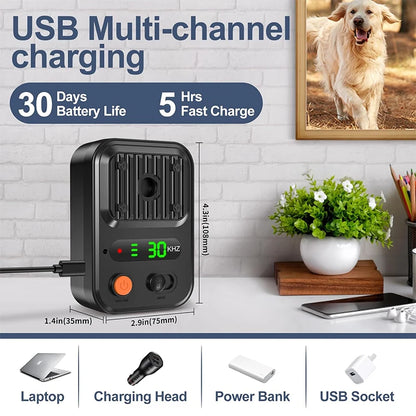 Portable Dog Repeller 25kHz – Rechargeable Ultrasonic Dog Deterrent with 3 Levels