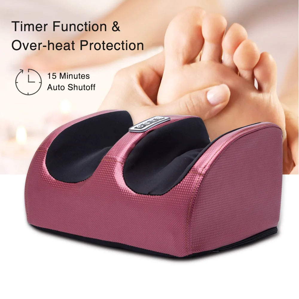 Electric Foot Massager with Heat & Shiatsu Kneading | Deep Tissue Roller for Pain Relief, Calf Massage & Muscle Relaxation – Home & Office Use
