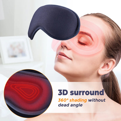 Electric Heated Eye Mask with 3 Heat Levels – Hot Compress & Vibration Eye Massager