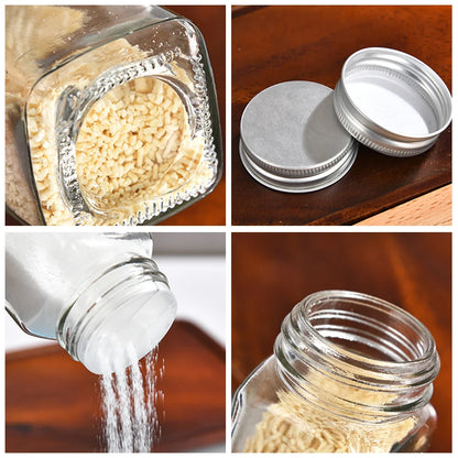 12-Piece 120ML Glass Spice Jar Set – Transparent Seasoning Bottles with Adjustable Shaker Lids