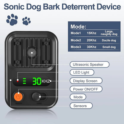 Portable Dog Repeller 25kHz – Rechargeable Ultrasonic Dog Deterrent with 3 Levels