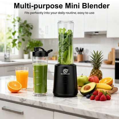 Double Cup 600ML Portable Electric Juicer – 4000mAh Ice Crush Blender with Stainless Steel Blades