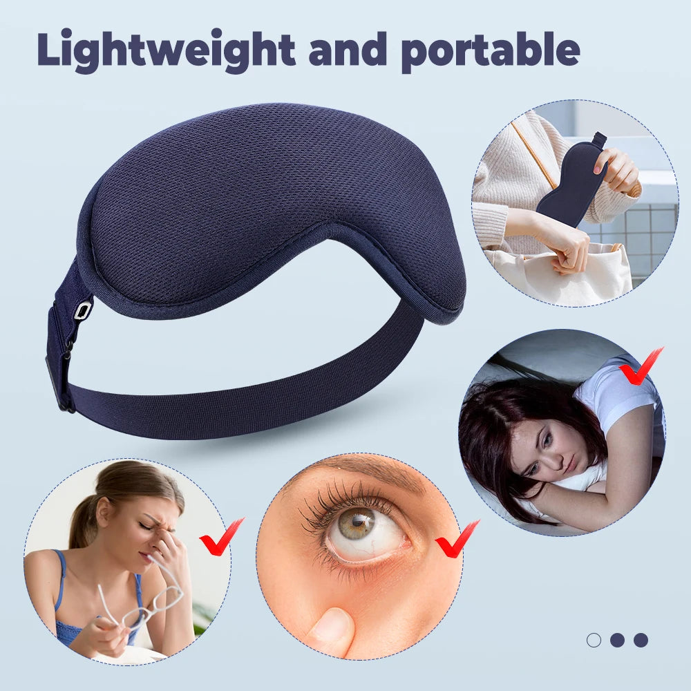 Electric Heated Eye Mask with 3 Heat Levels – Hot Compress & Vibration Eye Massager