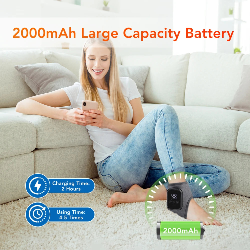 Heating Foot Massager Electric Vibration Relaxation Ankle Massager Warm Ankle Brace Joint Sprain Support Ankle Protection