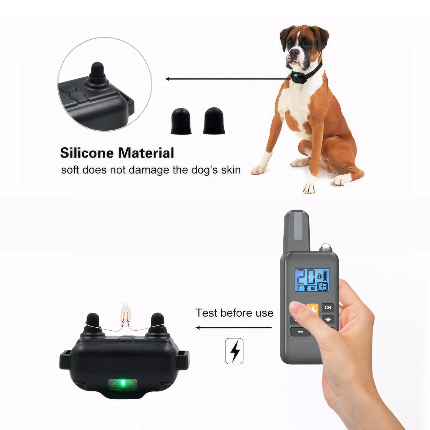 Electric Dog Training Collar with Remote – 4 Training Modes (Beep, Vibration & Static) Waterproof & Rechargeable