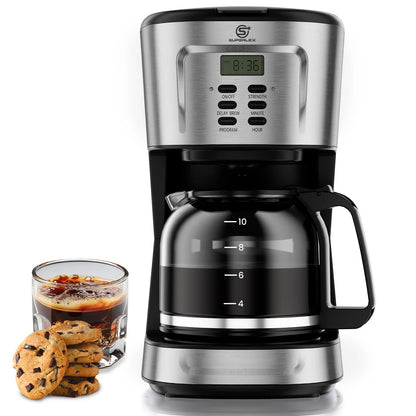 900W Electric Drip Coffee Maker 1.5L – Semi-Automatic American Style Coffee Machine with LCD Display