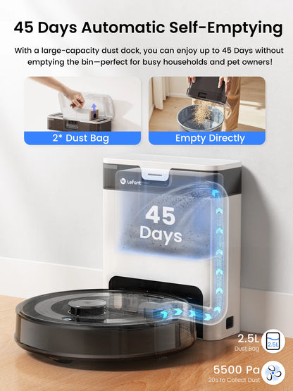 M2 Pro LDS Robot Vacuum & Mop Combo – 6000Pa Suction with Smart Mapping & Auto Dust Collection