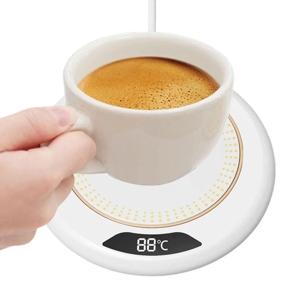 USB Smart Cup Warmer with 3 Temperature Settings – Electric Coffee & Beverage Warmer Plate