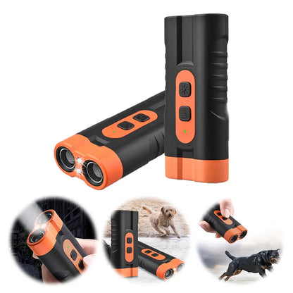 Ultrasonic Dog Repeller Rechargeable – Anti Barking Device with LED Flashlight (30–60kHz)