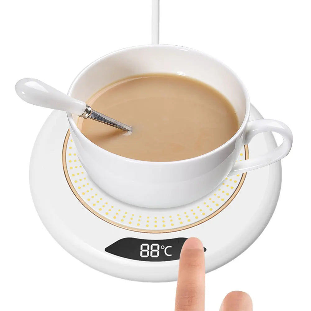 USB Smart Cup Warmer with 3 Temperature Settings – Electric Coffee & Beverage Warmer Plate