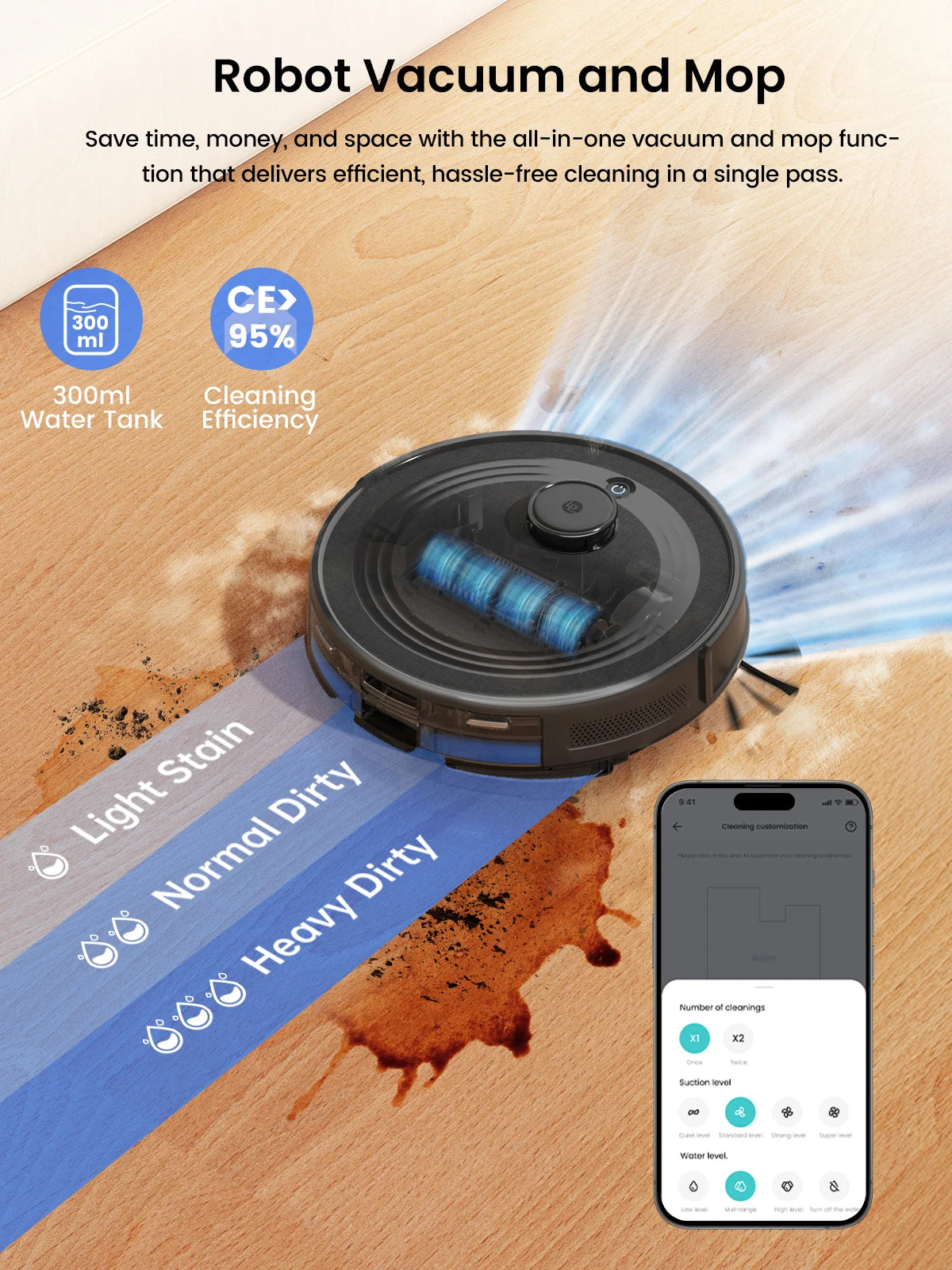 M2 Pro LDS Robot Vacuum & Mop Combo – 6000Pa Suction with Smart Mapping & Auto Dust Collection